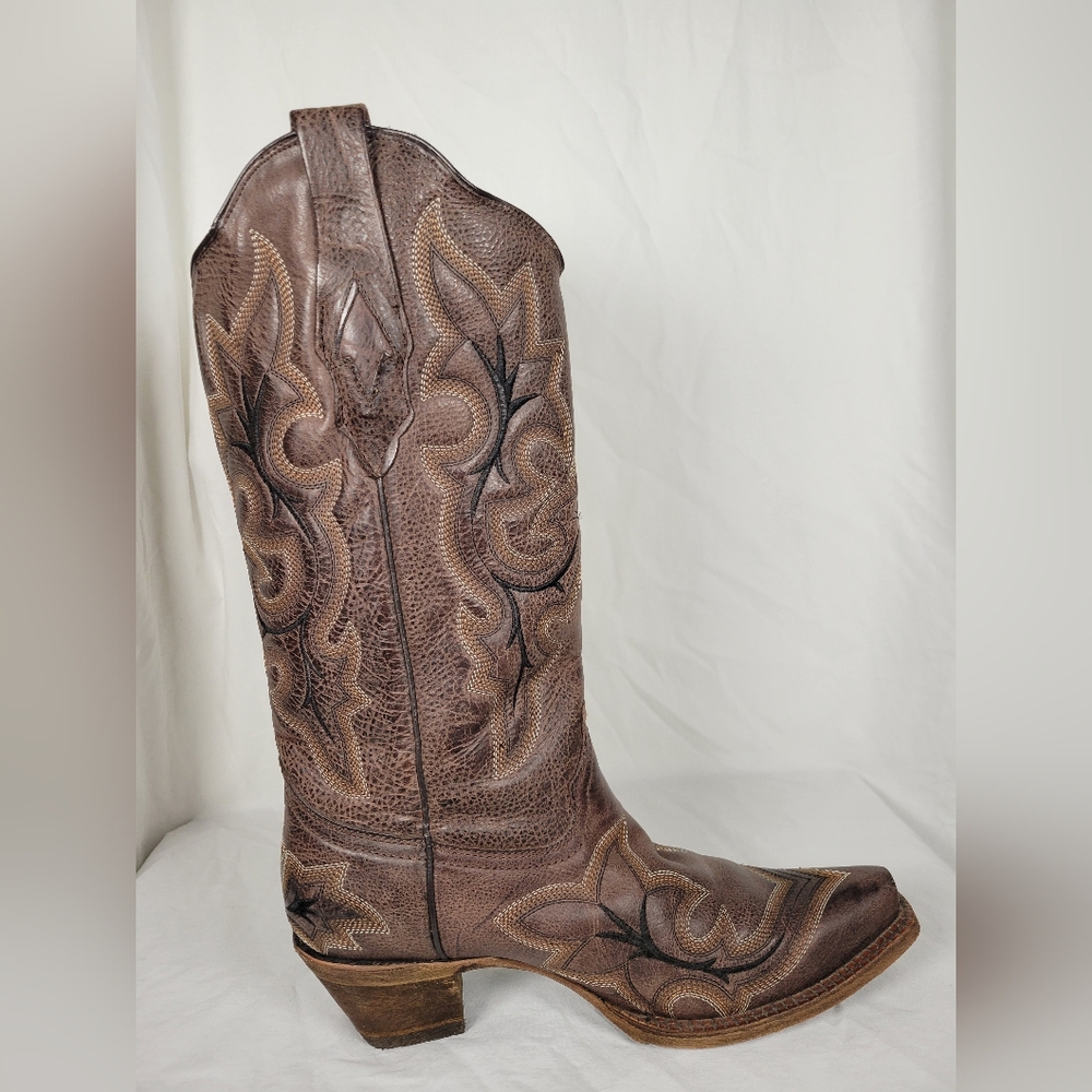 Corral Brown Western Leather Boots - Picture 2 of 16